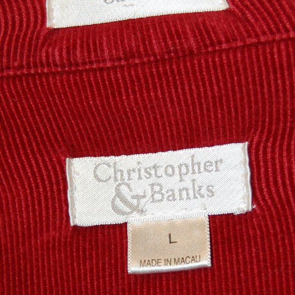 Christopher & Banks Stretch  Women's Rust Corduroy 5 Button Jacket Size Large - Picture 8 of 9